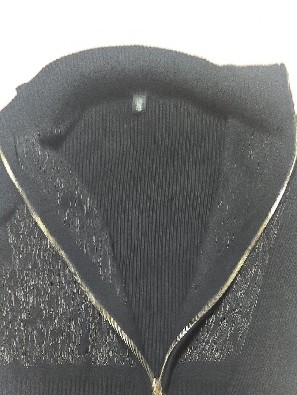 White House Black Market Black Zip-Up Cardigan with Silver Hardware - Picture 4 of 7